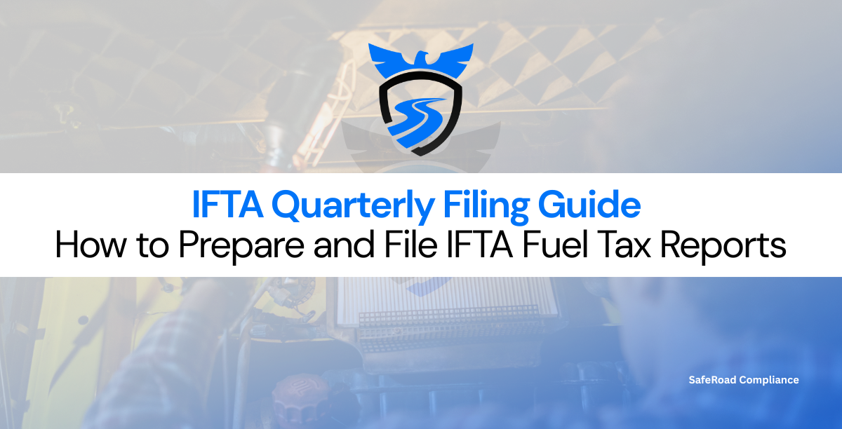 Trucking company preparing quarterly IFTA fuel tax report for compliance filing