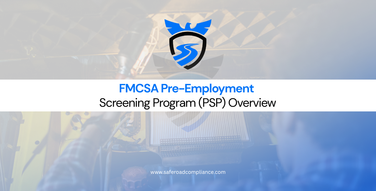 Truck driver reviewing FMCSA PSP report for pre-employment screening