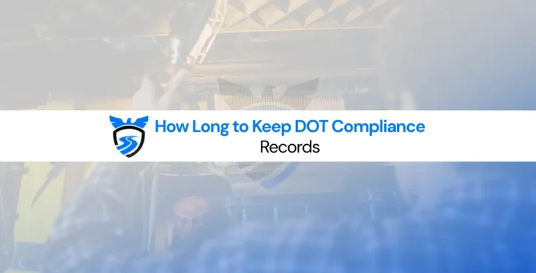DOT record retention timeline chart showing how long trucking companies must keep compliance documents