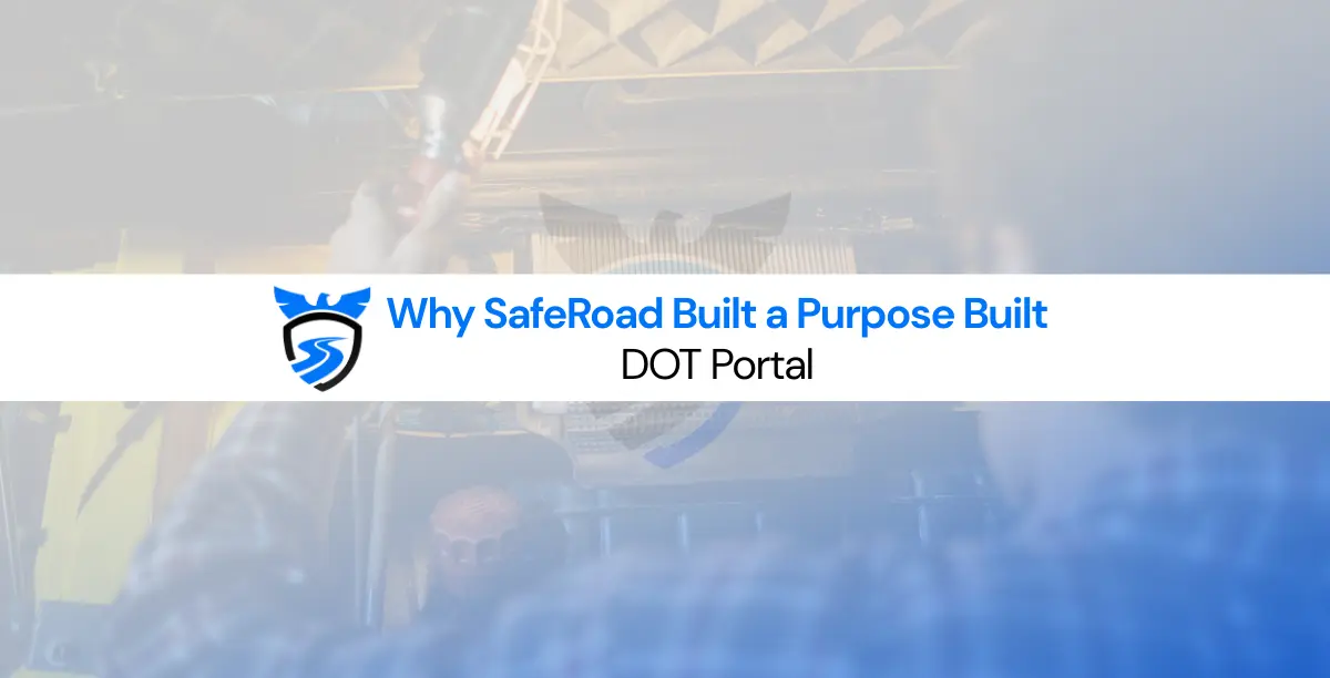SafeRoad DOT portal dashboard displaying driver compliance tracking and audit-ready documentation system