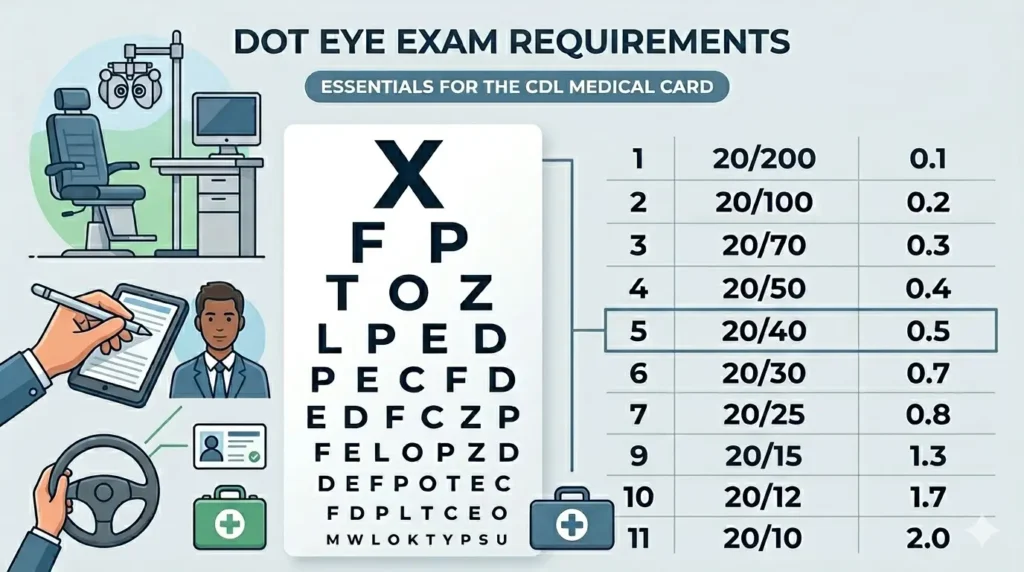 chart eye test for DOT exam