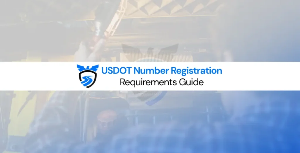 Truck driver completing USDOT number registration for FMCSA compliance