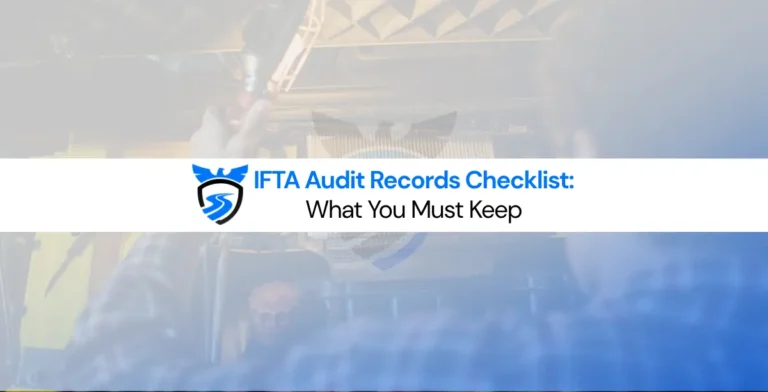 Truck driver organizing IFTA audit records