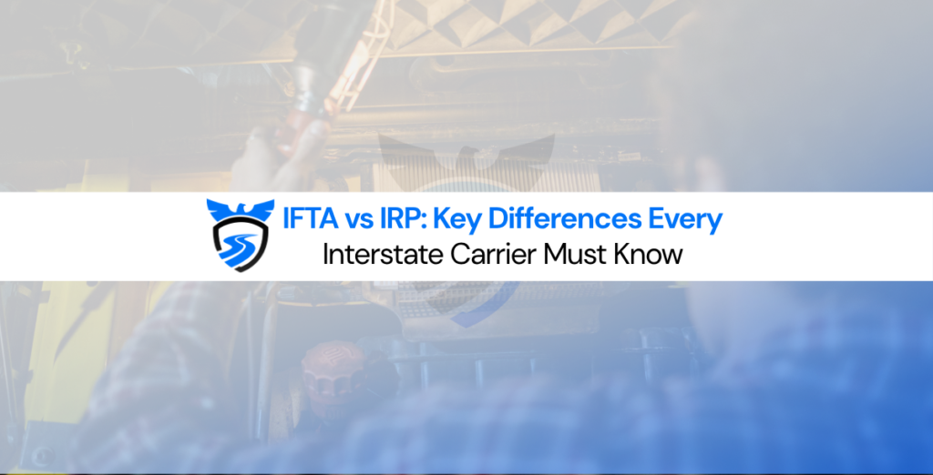 Truck driver reviewing IFTA and IRP documents