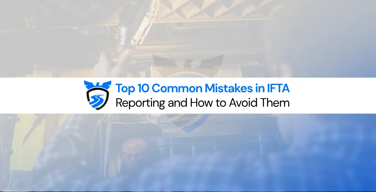 Truck driver reviewing IFTA fuel tax report