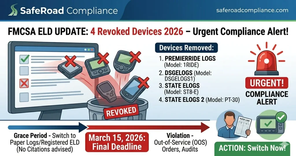 FMCSA removes ELD devices 2026 compliance update trucking industry