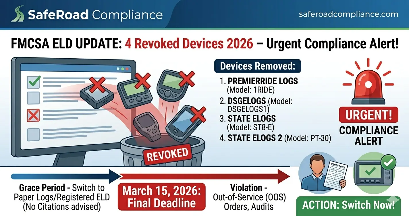 FMCSA removes ELD devices 2026 compliance update trucking industry
