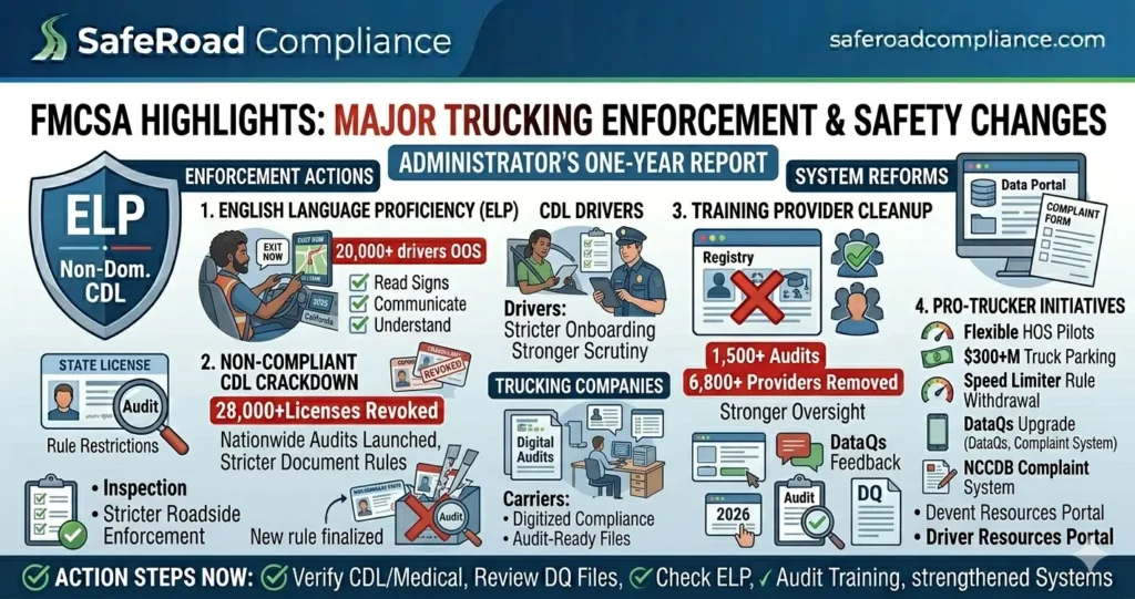 FMCSA trucking enforcement and compliance updates under Sean Duffy 2026