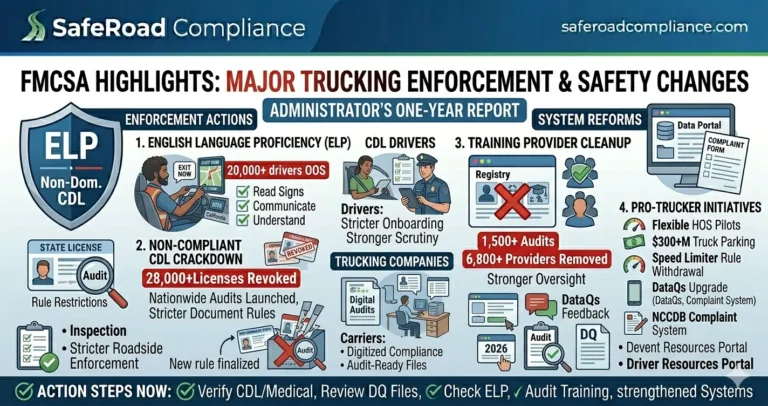 FMCSA trucking enforcement and compliance updates under Sean Duffy 2026