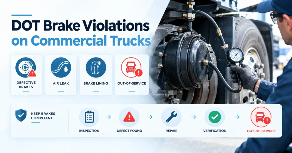 DOT brake violations and commercial truck brake inspection