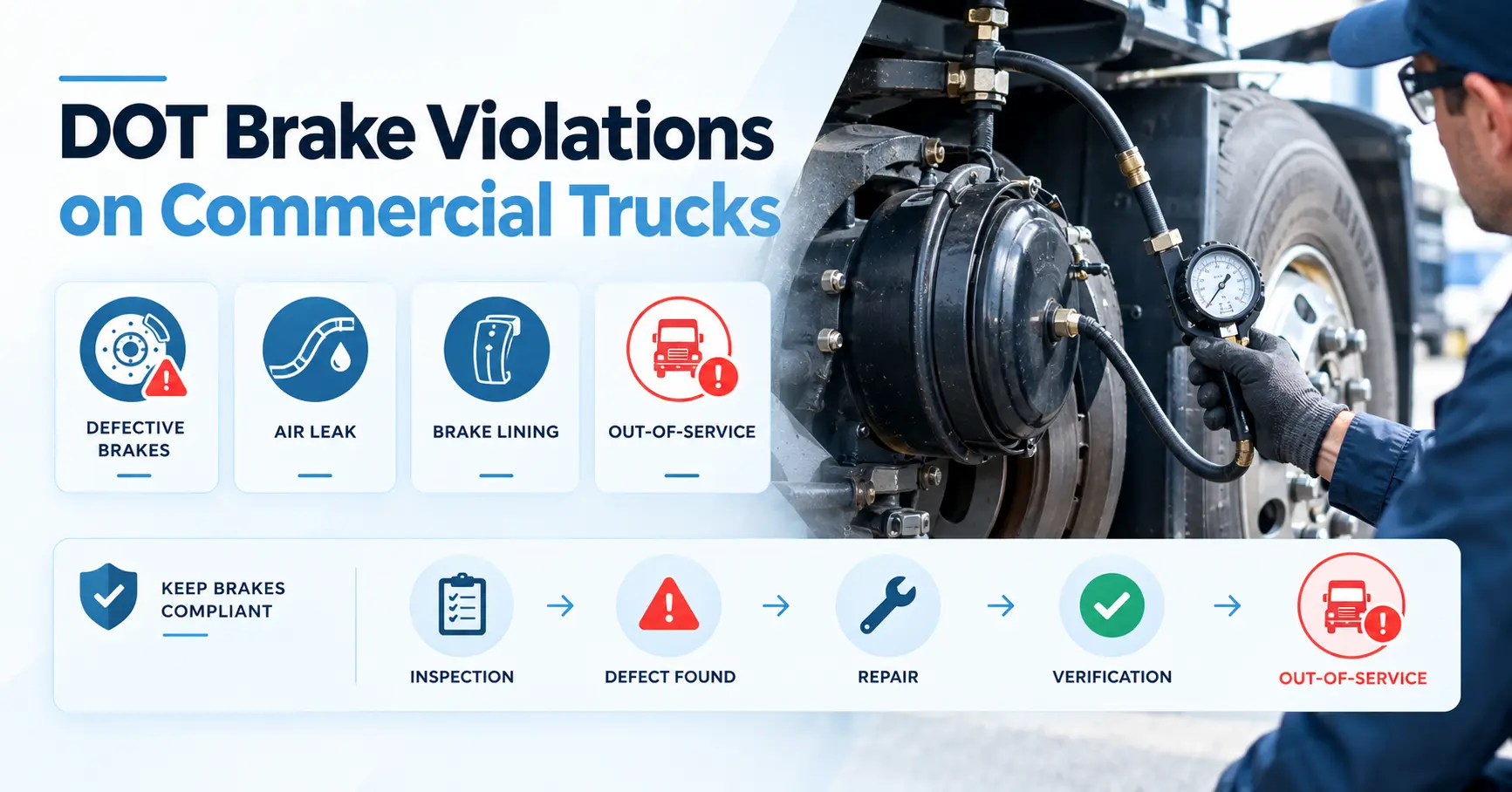 DOT brake violations and commercial truck brake inspection