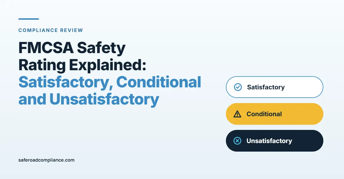 How an FMCSA compliance review leads to a satisfactory, conditional, or unsatisfactory rating